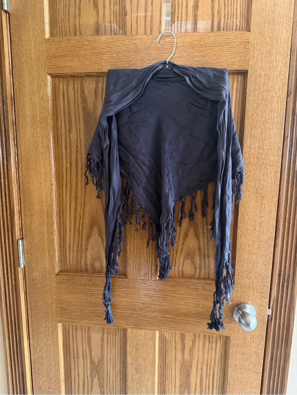 Women’s Candies Fringe Wrap Scarf- Dark Gray